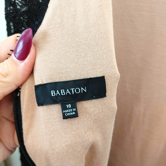 Aritzia Babaton Black Dress 10 Lace Nude lining - Picture 7 of 11